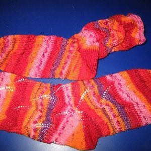 Socken im Secret Shellmuster mit Aldiwolle gestrickt