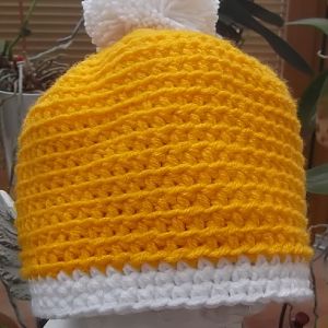 Mütze gelb-weiß 1