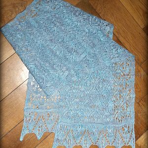 Estonian Starflower Lace Stole - Manos del Uruguay Fino - Watered Silk 404