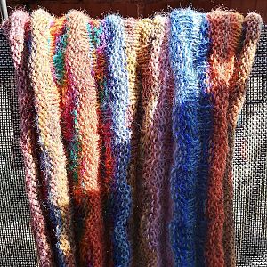 Loop aus Sockenwollresten Querbeet