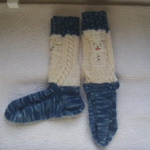 Februar Schneemann-Socken