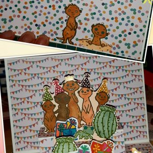 PopUp Geburtstagskarte Erdmännchen